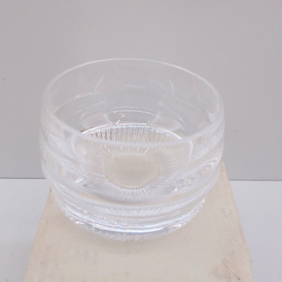 Japanese Cold Sake Tea Cup Clear Glass Cut Crystal Style w/ Box Made in Japan - Picture 1 of 5